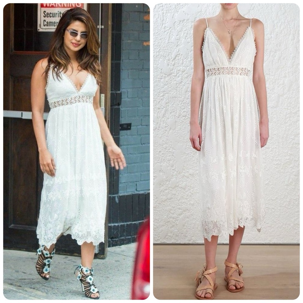 EUC Zimmermann Ivory Silk Curacao Crinkle Dress